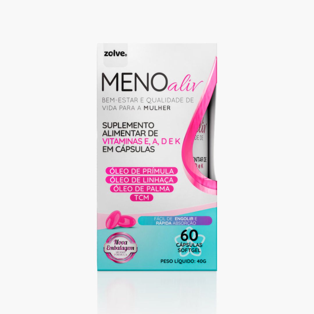 Meno Aliv 60 Cápsulas - Apoio ao bem-estar feminino + Frete Grátis