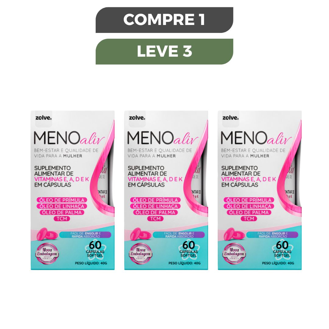 Meno Aliv 60 Cápsulas - Apoio ao bem-estar feminino + Frete Grátis